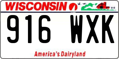 WI license plate 916WXK