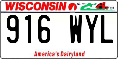 WI license plate 916WYL