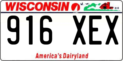 WI license plate 916XEX