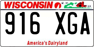 WI license plate 916XGA