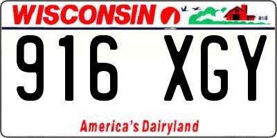 WI license plate 916XGY