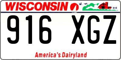 WI license plate 916XGZ