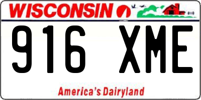 WI license plate 916XME