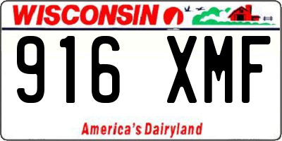 WI license plate 916XMF