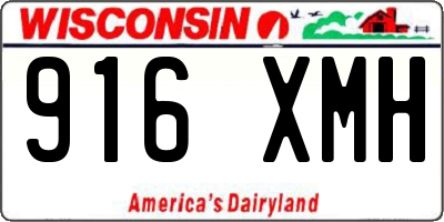 WI license plate 916XMH