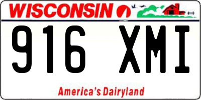 WI license plate 916XMI