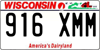 WI license plate 916XMM