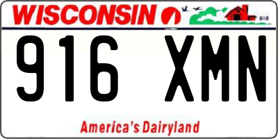 WI license plate 916XMN