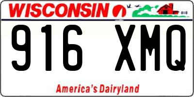 WI license plate 916XMQ