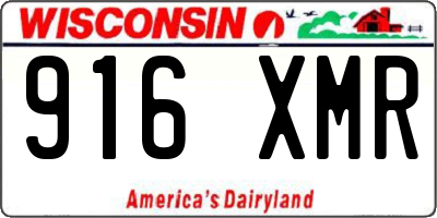 WI license plate 916XMR