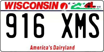 WI license plate 916XMS