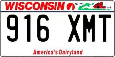 WI license plate 916XMT