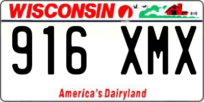WI license plate 916XMX