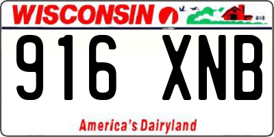 WI license plate 916XNB
