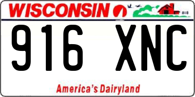 WI license plate 916XNC