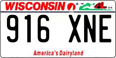 WI license plate 916XNE