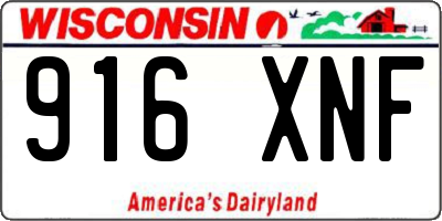 WI license plate 916XNF