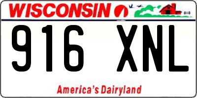 WI license plate 916XNL