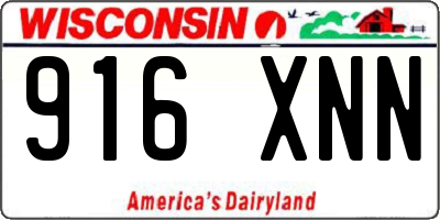 WI license plate 916XNN