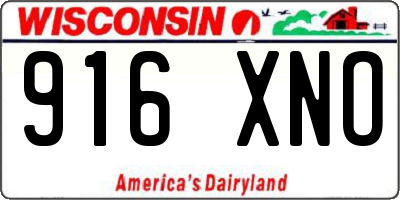 WI license plate 916XNO