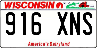 WI license plate 916XNS