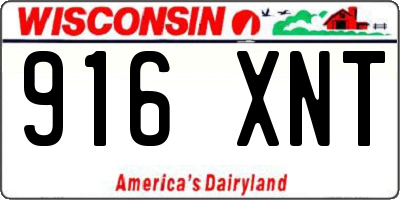 WI license plate 916XNT