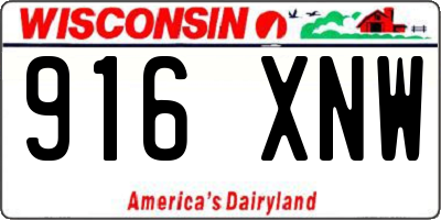 WI license plate 916XNW