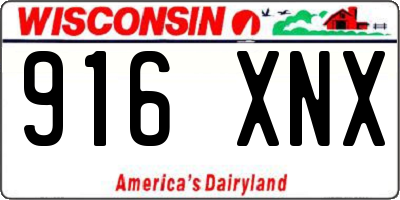 WI license plate 916XNX