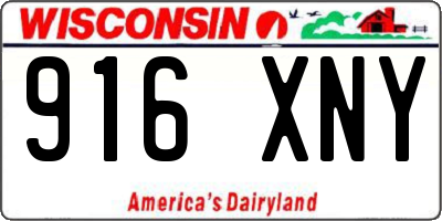 WI license plate 916XNY