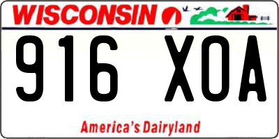 WI license plate 916XOA