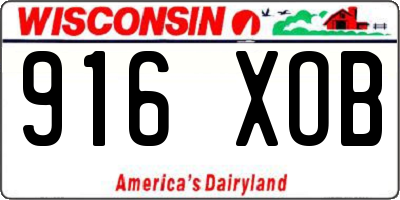 WI license plate 916XOB