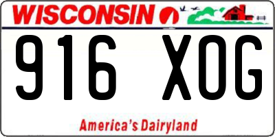 WI license plate 916XOG