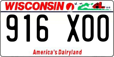 WI license plate 916XOO