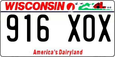 WI license plate 916XOX