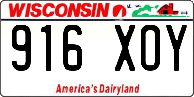 WI license plate 916XOY