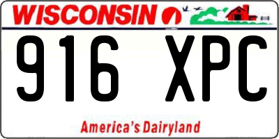 WI license plate 916XPC