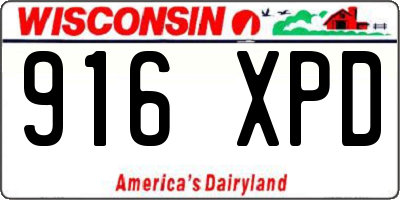 WI license plate 916XPD