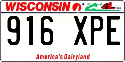 WI license plate 916XPE