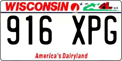 WI license plate 916XPG