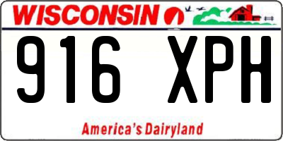 WI license plate 916XPH