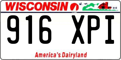 WI license plate 916XPI