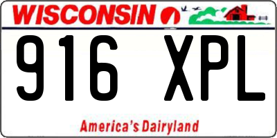 WI license plate 916XPL