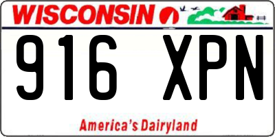 WI license plate 916XPN