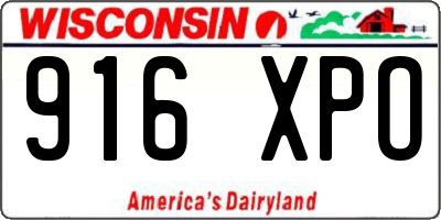 WI license plate 916XPO