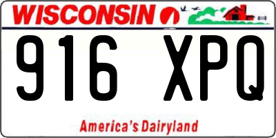 WI license plate 916XPQ