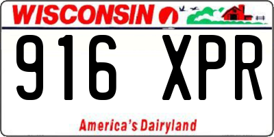 WI license plate 916XPR