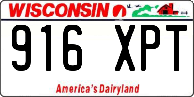 WI license plate 916XPT