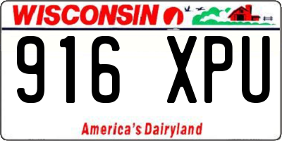 WI license plate 916XPU