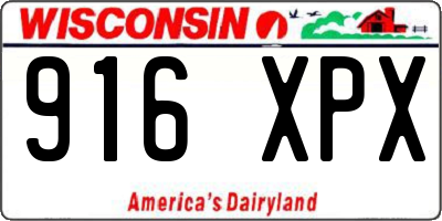 WI license plate 916XPX