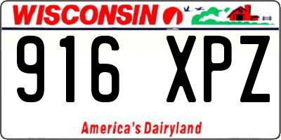 WI license plate 916XPZ